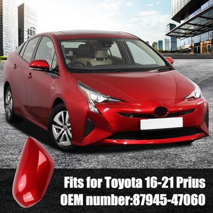Left Driver Side Car Mirror Cap Cover Compatible with Toyota Prius 2016 2017 2018 2019 2020 2021, Direct Replacement, 87945-47060, Red - color: red, size: Left