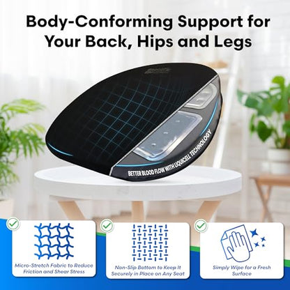ERGO21 Original Seat Cushion with LiquiCell Technology – Tailbone, Sciatica, Hip & Lower Back Pain Relief – Car Seat Cushion, Office Chair, Truck, Travel, Home – 18"x17"x2" - size: 18W x 17 x 2