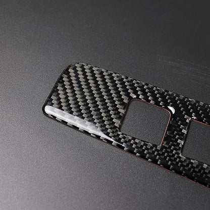 NVCNX Carbon Fiber Compatible with Cadillac XT6 2020-2025 / XT5 2017-2025 2018 2019 2020 2021 2022 2023 2024 Accessories Car Electronic Handbrake Button Panel Cover Interior Trim Black -B - color: Electronic Handbrake Button Panel - B