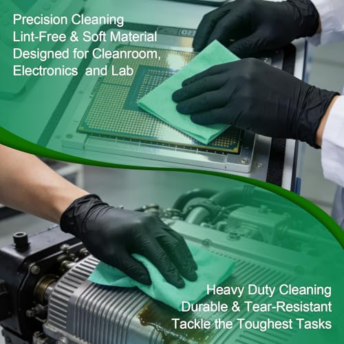Jumbo Roll Industrial Cleaning Wipes, Super Absorbent Heavy Duty Cloths, Green (1 Roll of 500 Sheets, 5"x 15" Each Sheet) - color: Green