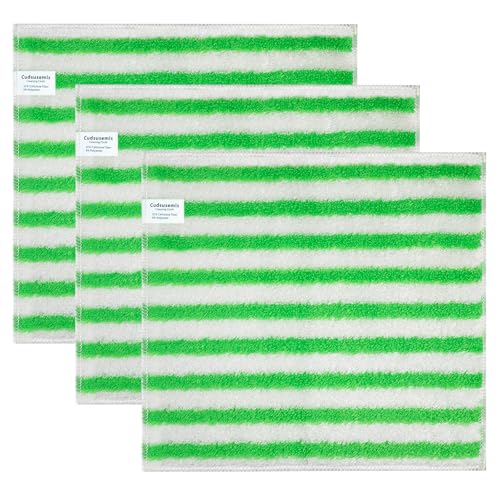 3 Pack Cellulose Fiber Cleaning Cloth, Highly Absorbent Kitchen Cleaning Rags for Kitchen, Car, Window, Housekeeping, Household Dusting, No Odor and No Scratch Reusable, 11.8"X10.6", Green - color: Green