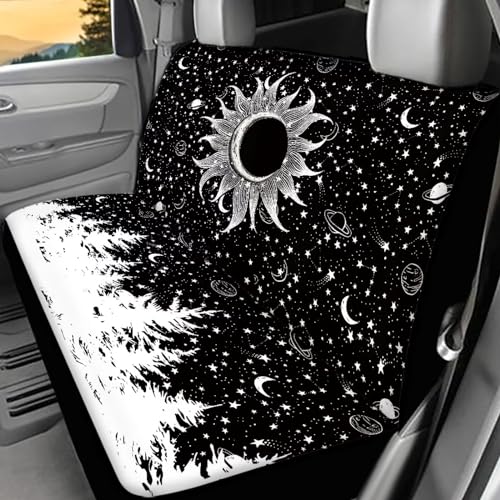 Sun and Moon Goth Car Seat Covers Rear Seat Covers for Cars SUVs Sedan Split 2 Pack Bench Seat Covers for Trucks Automotive Interior Decor - color: 1 Sun and Moon 2