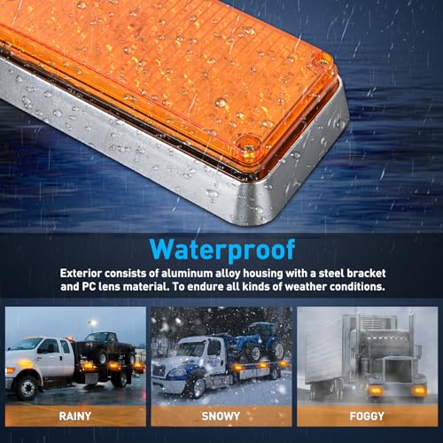 Nilight 2PCS 42LED Amber Magnetic Strobe Lights Portable Warning Hazard Light Surface Mount Waterproof 5 Patterns for 12V 24V Cars Trucks Van Off Road Vehicles ATV - color: 42LED Amber