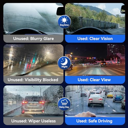 New 1PCS Upgrade 3.0 Car Glass Oil Film Cleaner Kit (150ml Large Size) - 3-Second Oil Dissolving, Refillable Liquid, Clear Vision Glass Cleaner, Oil Film Remover for Car Window, Anti-Fog/Anti-Freeze - size: L