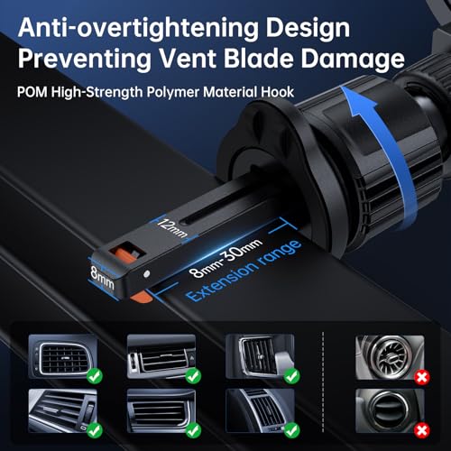 SYNCWIRE for MagSafe Car Holder【Ring Ventilation】【 360° Rotatable】【N55 Magnetic】 Phone Mount for Air Vent, Car Cell Phone Holder Mount Compatible iPhone 17/16 Pro Max 15 14 13 12, Carbon Fiber Style