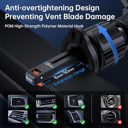 SYNCWIRE for MagSafe Car Holder【Ring Ventilation】【 360° Rotatable】【N55 Magnetic】 Phone Mount for Air Vent, Car Cell Phone Holder Mount Compatible iPhone 17/16 Pro Max 15 14 13 12, Carbon Fiber Style