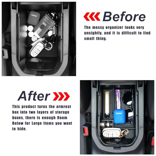 Center Console Organizer Tray Compatible with Toyota RAV4 2025 2024 2023 2022 2021 2020 2019 Armrest Storage Box Insert Tray Secondary Interior Accessories - size: 1 Piece | Armrest Storage Tray