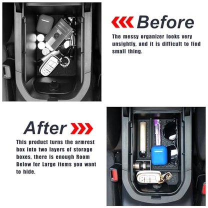 Center Console Organizer Tray Compatible with Toyota RAV4 2025 2024 2023 2022 2021 2020 2019 Armrest Storage Box Insert Tray Secondary Interior Accessories - size: 1 Piece | Armrest Storage Tray