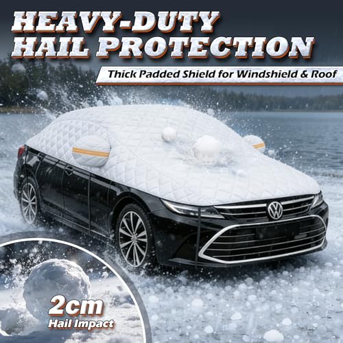 Hail Protector Car Cover, Multi-Layer Cotton Padded Half Car Cover, Thickened Top Protection for Hail, Snow & Impact, Fits Sedan L - size: 1-Sedan L
