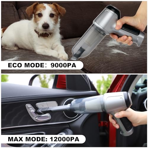 Car Vacuum Cleaner Cordless, 3 in 1 Handheld Vacuums Brushless Motor High Power 12500PA Compressed Air Dusters Cordless Vacuum Cleaners for Car Home
