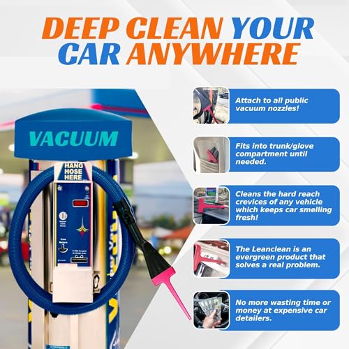 Vacuum Detail Attachment Tool | All-in-One Deepcleaning Crevice Cleaner/ Ice Scraper | The Best Car Accessories & Essentials | Wet & Dry Car Detailing Kit | Truck, Auto, & RV Cleaning Supplies (Red) - color: Red