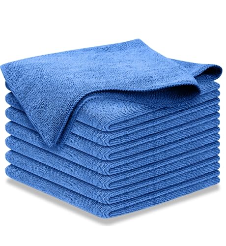 USANOOKS Premium 300GSM Microfiber Cleaning Cloth - 12.5"x12.5" High Performance - 1200 Washes, Ultra Absorbent Microfiber Towels for Cars Undercarriage, Rims & Engine Bay Cleaning - Microfiber Cloth - color: Blue, size: 8 pack