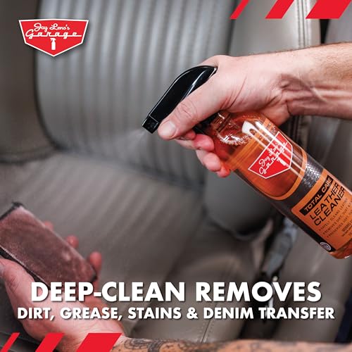 Jay Leno's Garage Leather Cleaner – Deep-Cleaning Leather Seat Cleaner for Car Interior, pH-Balanced Car Refresher That Gently Cleans, Lifts Grime, Refurbish and Restores All Leather Surfaces (16 oz) - style: Cleaner