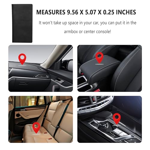 Car Registration and Insurance Holder,PU Leather Car Glove Box Organizer Car Document Holder for ID,Driver's License (Black) - color: Black