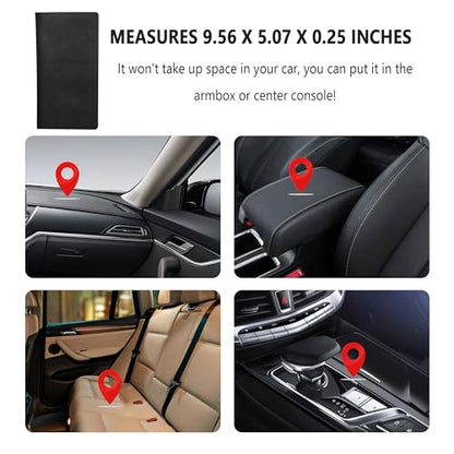 Car Registration and Insurance Holder,PU Leather Car Glove Box Organizer Car Document Holder for ID,Driver's License (Black) - color: Black