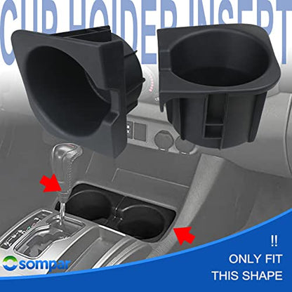 Osompar Cup Holder Insert (Pair) Compatible with 2005-2015 Toyota Tacoma Replaces 66991-04012 66992-04012 - size: 05-15 Tacoma