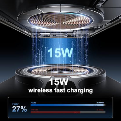 for Qi2 15W Wireless MagSafe Car Mount Charger Cup Phone Holder,15W Fast Charging Charger Phone Holder Mount for iPhone Air/17/16/15/14/13/12, Galaxy S25, Fast Charging for Magnetic iPhone Accessories