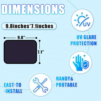 ZATOOTO Static Cling Car Window Shades (2 Pack, 9.84 * 7 in) Expandable Sun Shade Side Window Sun Blocker Car Windshield Sunshade｜Reinforced Frame｜Anti-Glare｜Static Cling｜ - size: 2 Pack (9.84 x 7 in)