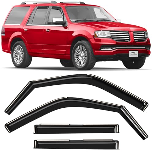 Voron Glass in-Channel Extra Durable Rain Guards for Lincoln Navigator 2007-2017, Window Deflectors, Vent Window Visors, 4 Pieces - 200626 - color: For Navigator 07-17