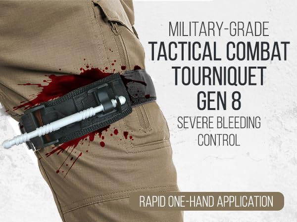 Military-Grade Tactical Combat Tourniquet - Severe Bleeding Control (Black) | Rapid One-Hand Application, Time-Stamped – First Aid, EMS, Law Enforcement, Civilian, Outdoor Survival