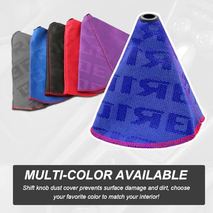 Car Shift Boot Cover, Fabric Shifter Lever Knob Boot Dustproof Cover with Stitch, Manual Automatic Speed Shifter Boots Gear Gaiter for Most Vehicles, Car Accessories (Blue) - color: Blue