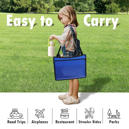 Kids Travel Tray for Airplane - Toddler Car Seat Table Tray, Road Trip Essentials for Boys & Girls, Carseat Lap Desk for Kids Road Trip Activities(Navy Blue) - color: Navy Blue