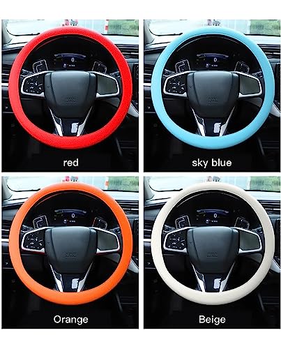 Cool Non-Slip Silicone Steering Wheel Protector, Universal Car Steering Wheel Protective Cover, Non-Slip Silicone Ultra Thin Steering Wheel Cover (Brown)