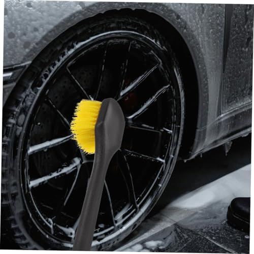2pc Long Handle Wheel Cleaning Brush Set for Car Detailing Tire Brush Hard Bristles for Rim and Tire Scrub