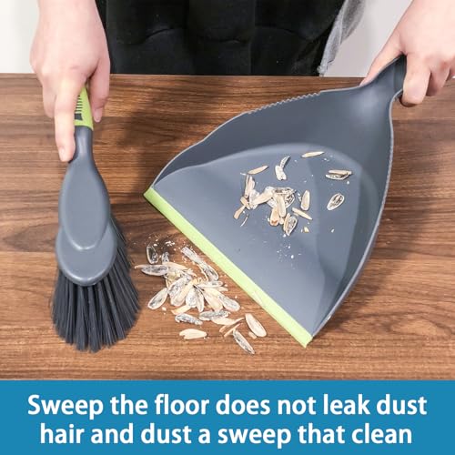WDDBHSKN Dust pan Broom Dustpan Brush - Dust Pans with Brush, Dustpan and Brush Set, Handheld Broom and Dustpan Set are Used to Clean Kitchens, Floors, Tables, and Animal Cages. - size: 1 Count (Pack of 1)