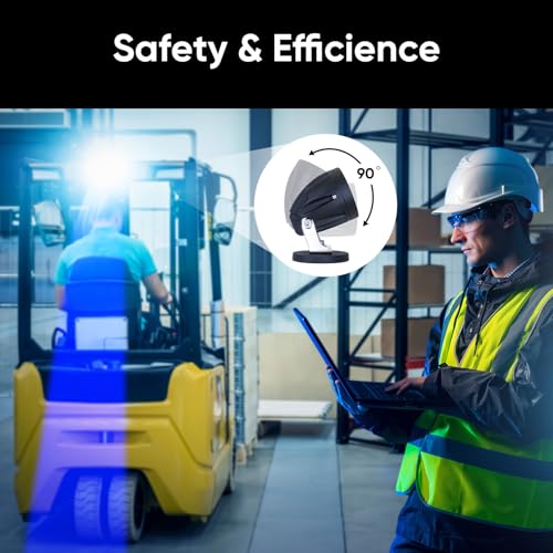 20W Blue LED Forklift Safety Light - Spotlight Pattern, Adjustable Mounting Bracket with Magnetic Base, 12-80V, IP68 Waterproof for Industrial and Warehouse Safety - style: Magnetic