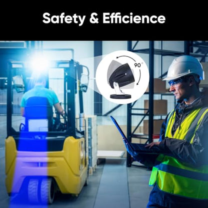 20W Blue LED Forklift Safety Light - Spotlight Pattern, Adjustable Mounting Bracket with Magnetic Base, 12-80V, IP68 Waterproof for Industrial and Warehouse Safety - style: Magnetic
