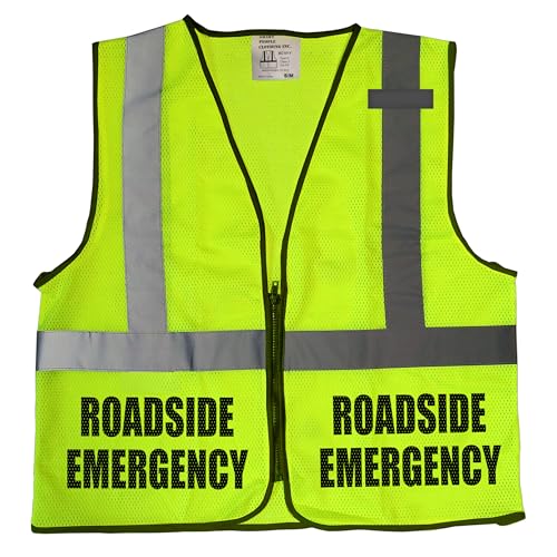 Conspiracy Tee Roadside Emergency safety vest, AAA roadside assistance, High Visibility vest - size: XX-Large-3X-Large