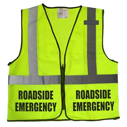 Conspiracy Tee Roadside Emergency safety vest, AAA roadside assistance, High Visibility vest - size: Small-Medium