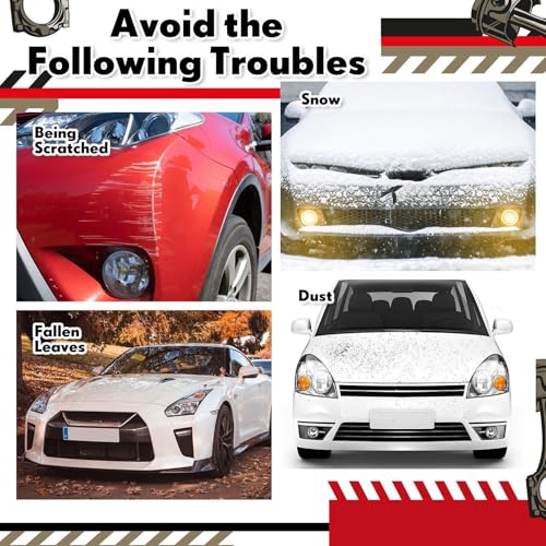 LEIFIDE 3pcs Universal Large Plastic Car Covers 15.7X 24.6ft Extra Clear Reusable Car Cover with Elastic Band for SUV, Sedan, Mini Van and Outdoor Snow Rain Wind Dust Frost