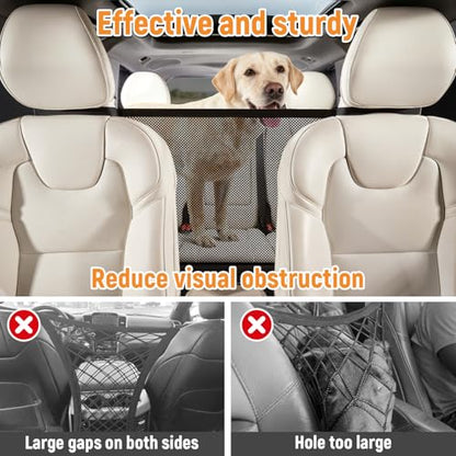Dog Car Barrier,Car Divider Net for Dogs,Pet Barrier with Organizer,Dog Barrier for Car,SUV,Truck - size: Medium