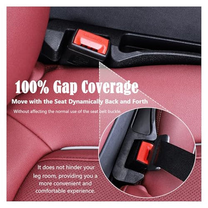 Car Seat Gap Filler Organizer 2 Pack, 3in1 Carseat Side Gap Plug with Filler, Organizer & Hook Functions, Gap Space Stopper Universal Fit Car SUV Truck Fill the Gap Between Seat & Console, Black - color: Black, 2PCS with Hook