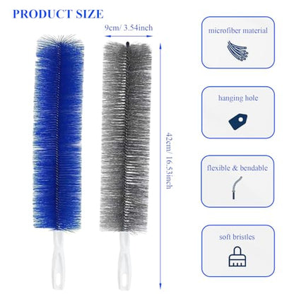 Qancesd 2 Pack Cobweb Dusters, Bendable Fan Cleaning Brush, Flexible Ceiling Fan Cleaner, Dusting Brush for Air Conditioning Shutters