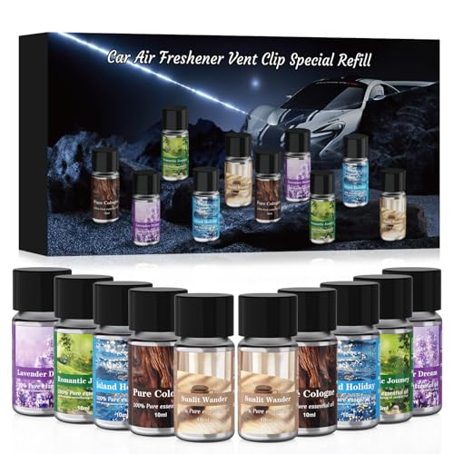 Car Air Freshener Refill, Car Air Freshener Vent Clip Special Refill, 5 Scents, 10 Bottles (Excluding Machine) - style: 10 Bottle Refills