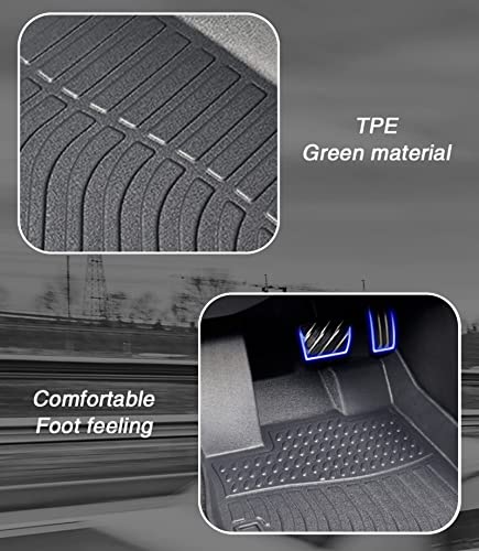 Car Floor Mats Replacement for Chevrolet Chevy Equinox 2012-2017 & GMC Terrain 2012-2017 Heavy Duty TPE Liner Custom Fit All Weather Waterproof Protection Coverage Full Set Black Carpets - size: Floor Mats for Equinox & Terrain 2012-2017
