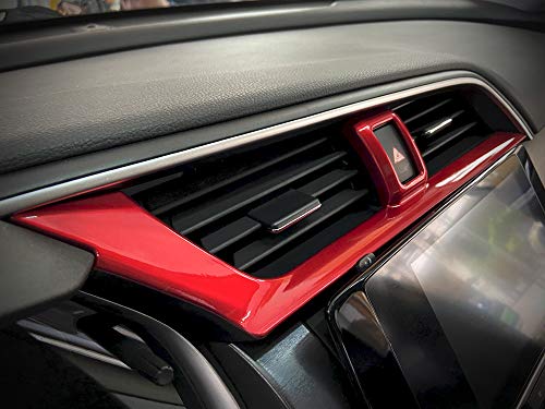 GZXinWei Red Dashboard Air Vent Outlet Cover Trim Interior Frame Panel Sticker for Honda 10th Gen Civic 2016 2017 2018 2019 2020 2021 - color: Red