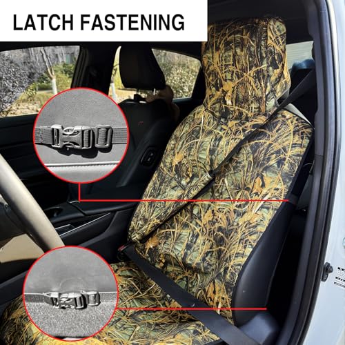 Universal Cloth Car Seat Covers Full Set with Buckle Fastening, Water-Resistant Fabric Auto Interior Protector – Fits Most Cars, SUVs, Trucks (Camouflage) - style: Camouflage