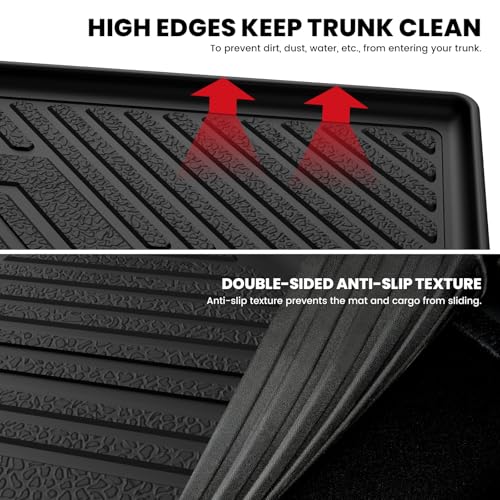 LASFIT Cargo Trunk Mat & Backrest Mats for Hyundai Palisade 2025 2024 2023 2022 2021 2020 All Weather TPE Custom Fit Car Trunk Mats Cargo Liner & Seatback Mats Accessoires, Black - size: 2)For Hyundai Palisade | 2020-2025 | Cargo