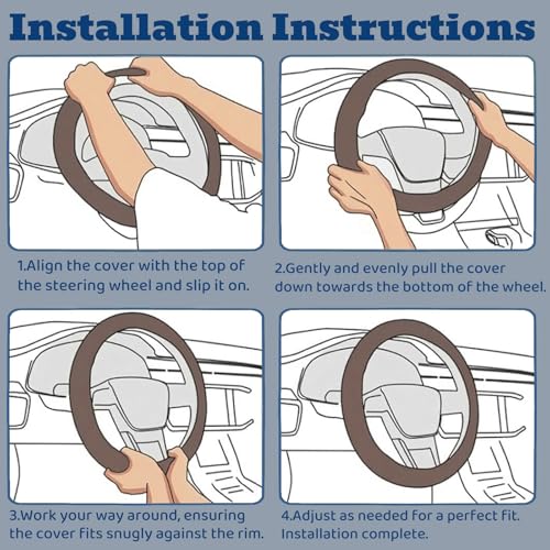 Women Checkered Steering Wheel Cover,Breathable Non-Slip PU Leather Universal 15 Inch Steering Wheel Protector,Fashion Checkerboard Car Interior Car Accessories SUV Truck Men - color: Brown