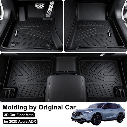 Floor Mats for 2025 2026 Acura ADX/2023-2026 Honda HR-V, TPE All Weather Protection Car 1st & 2nd Row Floor Liners Automotive Accessories,Black - size: For 2025-2026 Adx/2023-2026 Honda Hr-v