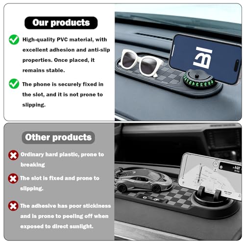 Multifunctional Car Anti-Slip Mat, Multifunction Car Anti-Slip Mat, Multi Function- Universal Non-Slip Dashboard Pad to Secure Phone, Keys for Safe & Organized Driving