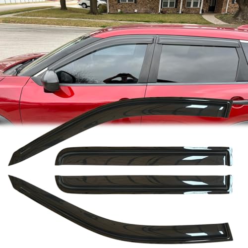 4pcs Original Shatterproof Rainproof Side Window Wind Deflectors for 2021-2025 Nissan Rogue,Outside Mount Rain Guards Set,Nice Looking Window Visors for Cars,Vent Deflector 94902 - size: for 2021-2025 Nissan Rogue