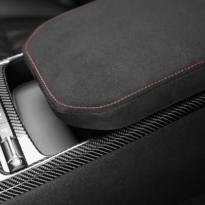 Armrest Box Cover Center Console Pad Waterproof Memory Foam Armrest Cushion Covers Compatible with KIA Stinger 2018-2023-Black
