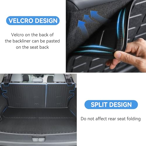 Cargo Mat Combo Set for Nissan Rogue 2021-2026 (Not for Rogue Sport) All Weather Trunk Liner and Seat Back Protectors Upgrade Cargo Accessories - style: 13) for Nissan Rogue 2021-2025 Cargo Liner & Seat Back Mat