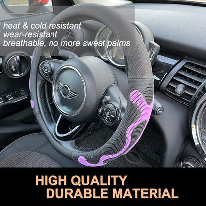 PINCTROT Large Size Comfy Grip Steering Wheel Cover, Anti-Slip Design, 15.5-15.75 Inch(Silicone Purple) - color: 6.Purple, size: Large Size[15 1/2''-15 3/4'']