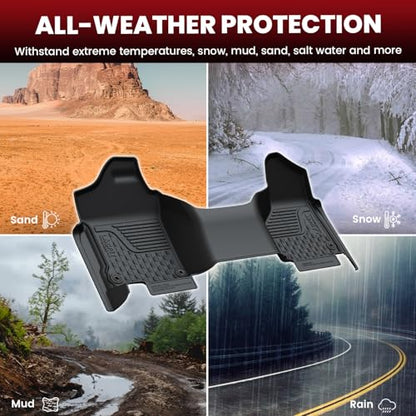 LASFIT Floor Mats for Dodge Ram 1500 2013-2018 & 1500 Classic 2019-2024 Quad Cab Bench Seat(Not for Bucket Seat & Vinyl Flooring), All Weather TPE Custom Fit Car Mats Floor Liners 1st Row Only, Black - style: 2) 1500 | 2013-2018 |Quad Cab Front Floor Mats
